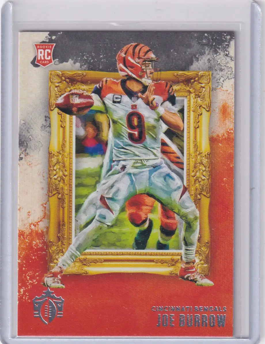 2020 Panini Chronicles DK1 Joe Burrow football trading card featuring Cincinnati Bengals
