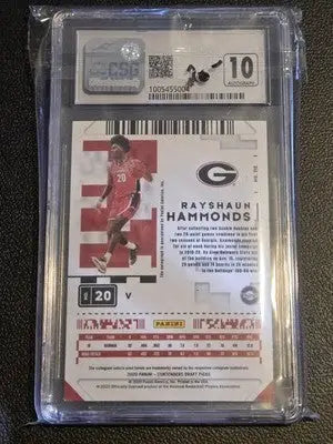 Graded Rayshaun Hammonds basketball card from Panini Contenders Draft Picks 2020