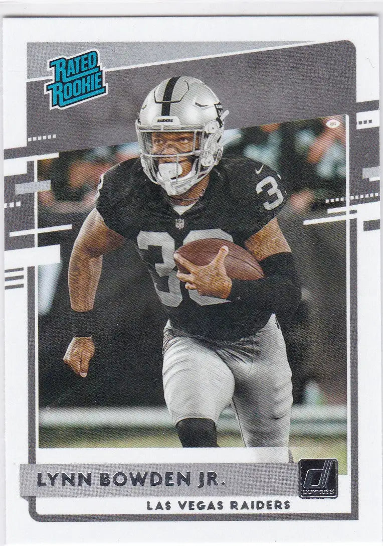 Football trading card of Lynn Bowden Jr. from Panini Donruss, Las Vegas Raiders