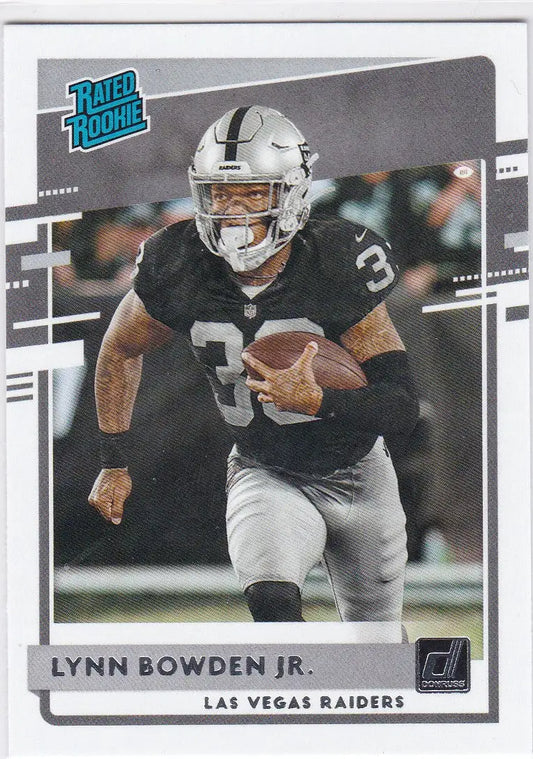 Football trading card of Lynn Bowden Jr. from Panini Donruss, Las Vegas Raiders