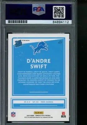 2020 Panini Donruss Optic Rated Rookie D’Andre Swift #159 Blue PSA Authentic