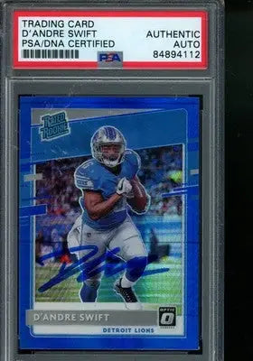 2020 Panini Donruss Optic Rated Rookie D’Andre Swift #159 Blue PSA Authentic