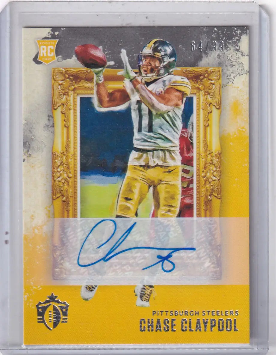 Autographed Chase Claypool football rookie card from 2020 Panini Gridiron Auto series
