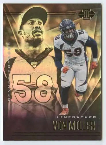 Von Miller football card from 2020 Panini Illusions featuring original gloss finish