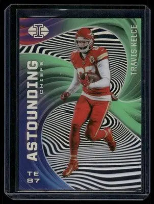 2020 Panini Illusions Astounding Travis Kelce #A15 Emerald Football - Football Card