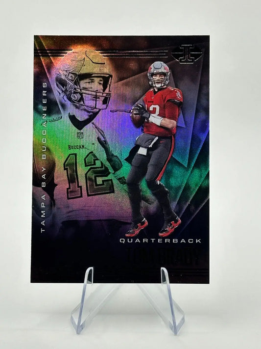 Tom Brady football card from 2020 Panini Illusions featuring Tampa Bay Buccaneers design