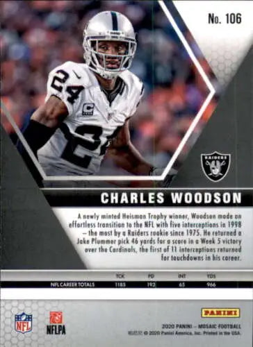 2020 Panini Mosaic #106 Charles Woodson football card with original gloss finish