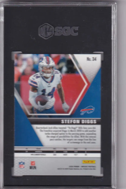 Stefon Diggs football card, 2020 Panini Mosaic #34 SGC 9.5, Buffalo Bills collectible