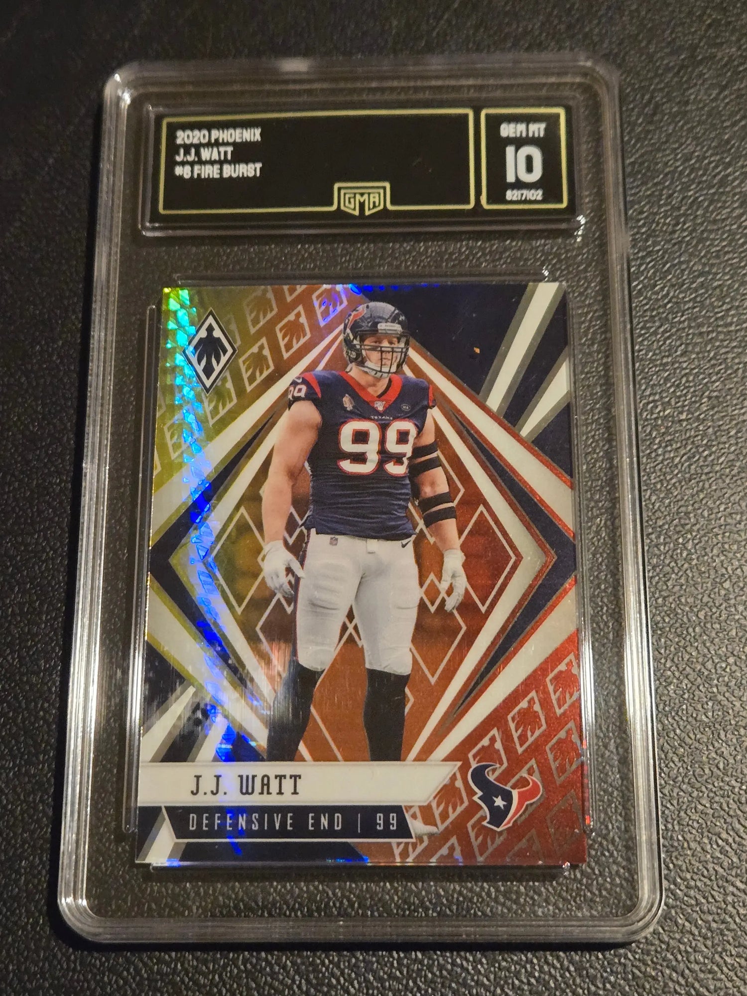 2020 Panini Phoenix #6 J.J. Watt Fire Burst GMA 10 - Trading Card