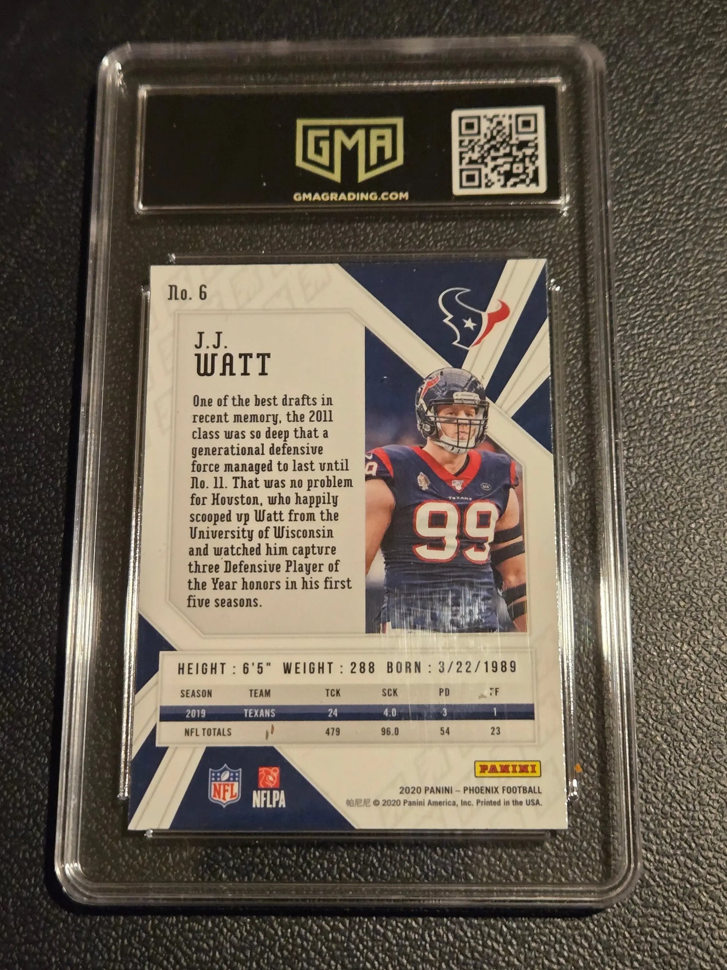 2020 Panini Phoenix #6 J.J. Watt Fire Burst GMA 10 - Trading Card