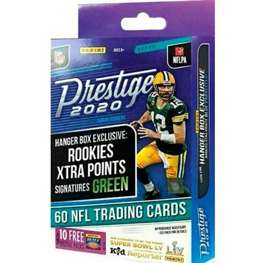 2020 Panini Prestige Football Hanger Box featuring Prestige Football trading cards