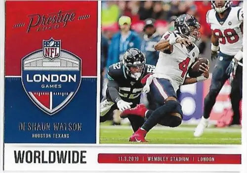 Football trading card of Deshaun Watson from Panini Prestige Worldwide with original gloss