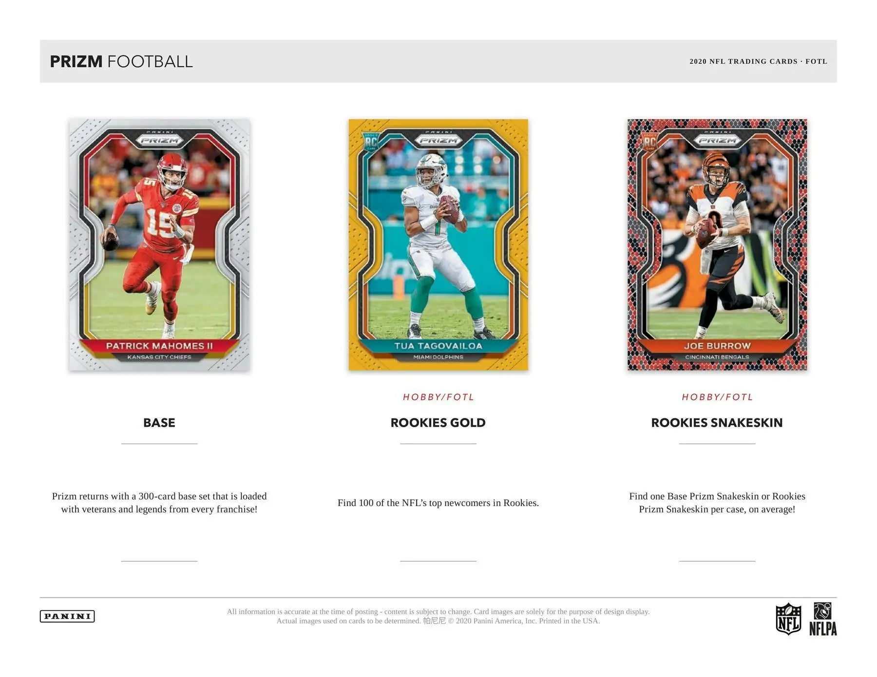 Football trading cards featuring autographs prizm and rookie autographs prizm from 2020 Panini Prizm FOTL Hobby Box