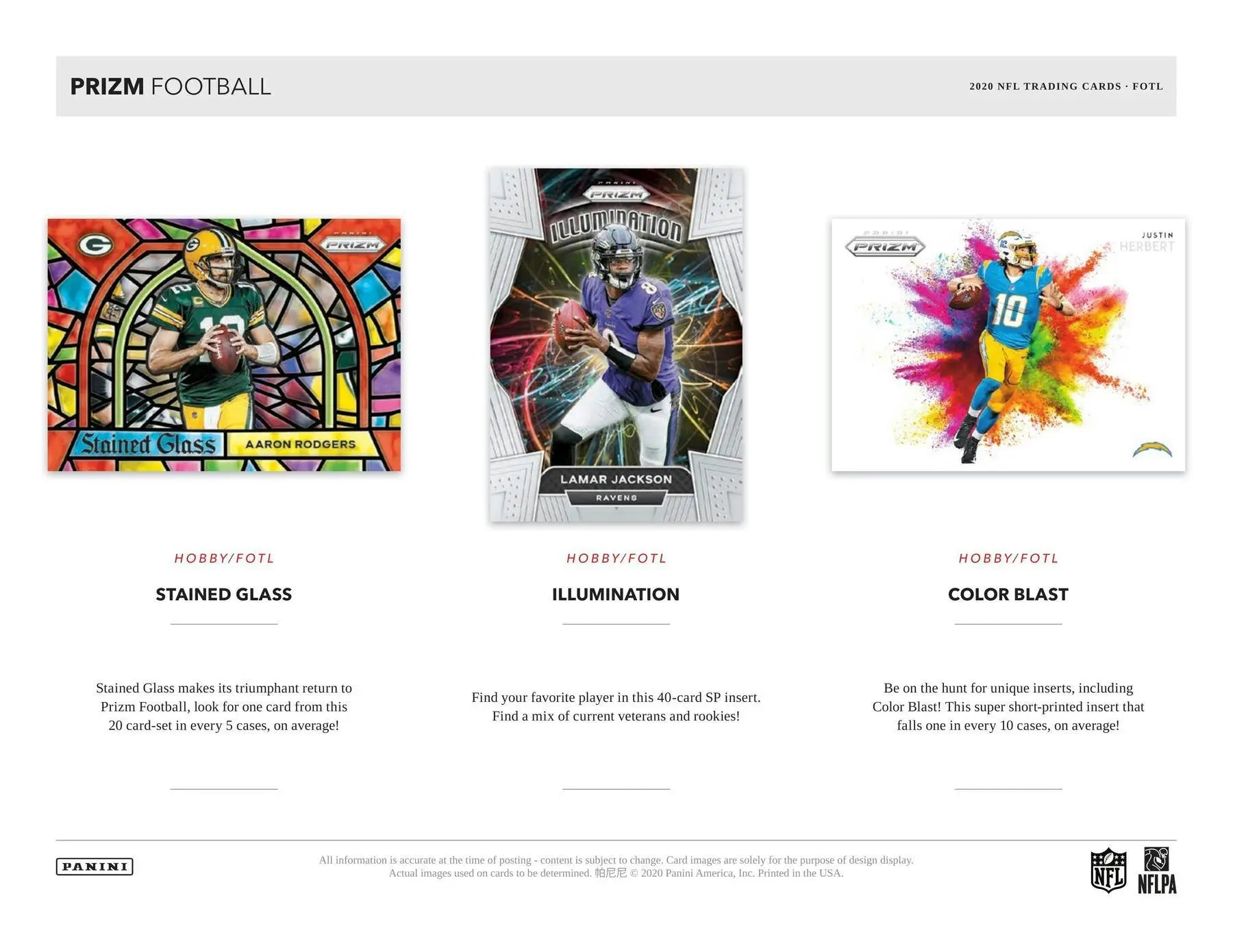 Football trading cards featuring rookie autographs Prizm from 2020 Panini Prizm FOTL Hobby Box