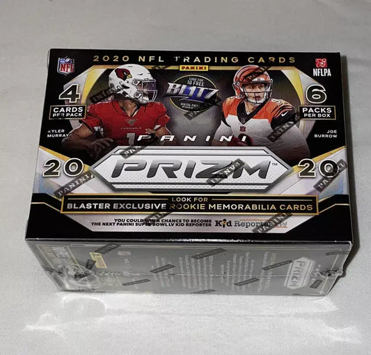 2020 Panini Prizm Football 6 Pack Blaster Box featuring Disco Prizms trading cards