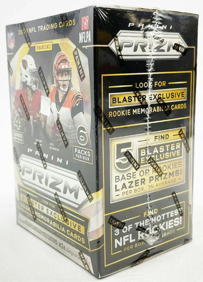 Sealed box of 2021 Panini Prizm NFL trading cards with lazer prizms and prizm parallels