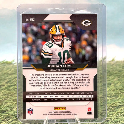 Jordan Love Football Card from 2020 Panini Prizm for Green Bay Packers fans