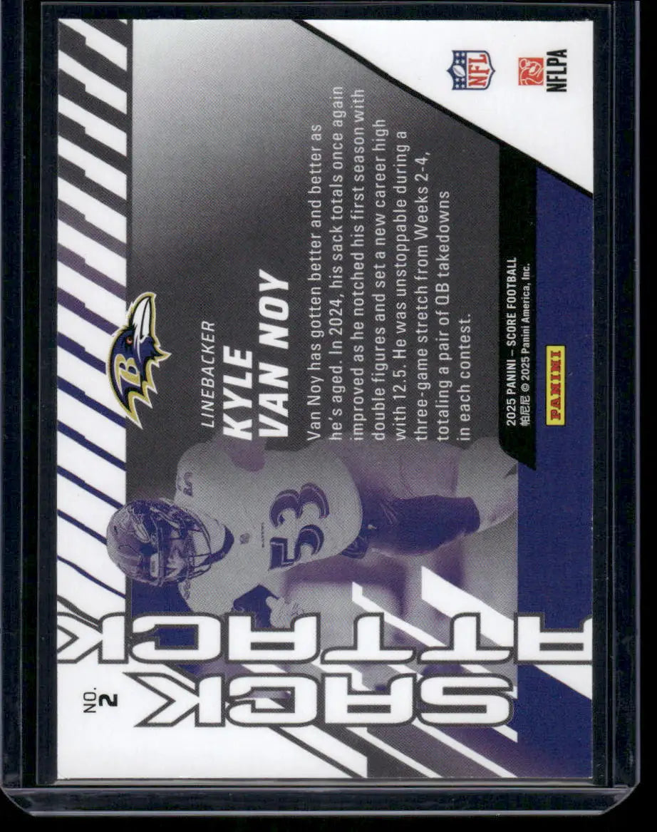 2020 Panini Score Sack Attack Kyle Van Noy #N2 Football - Football Card