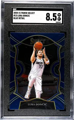 Graded Panini Select Luka Doncic basketball card from 2020 Panini Select series