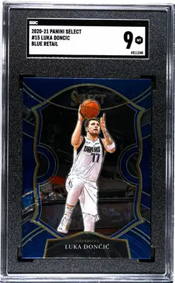 Graded Panini Select Luka Doncic Blue Retail Basketball Card SGC 9