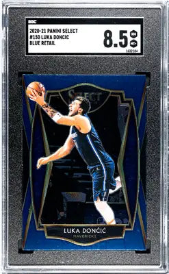 Graded Blue Retail Panini Select Luka Doncic Basketball Card SGC 8.5