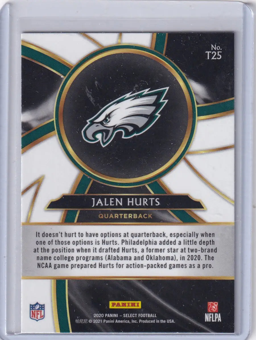 2020 Panini Select Turbocharged #T25 Jalen Hurts - Philadelphia Eagles - Trading Card