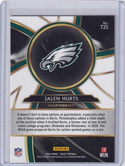 2020 Panini Select Turbocharged #T25 Jalen Hurts - Philadelphia Eagles - Trading Card