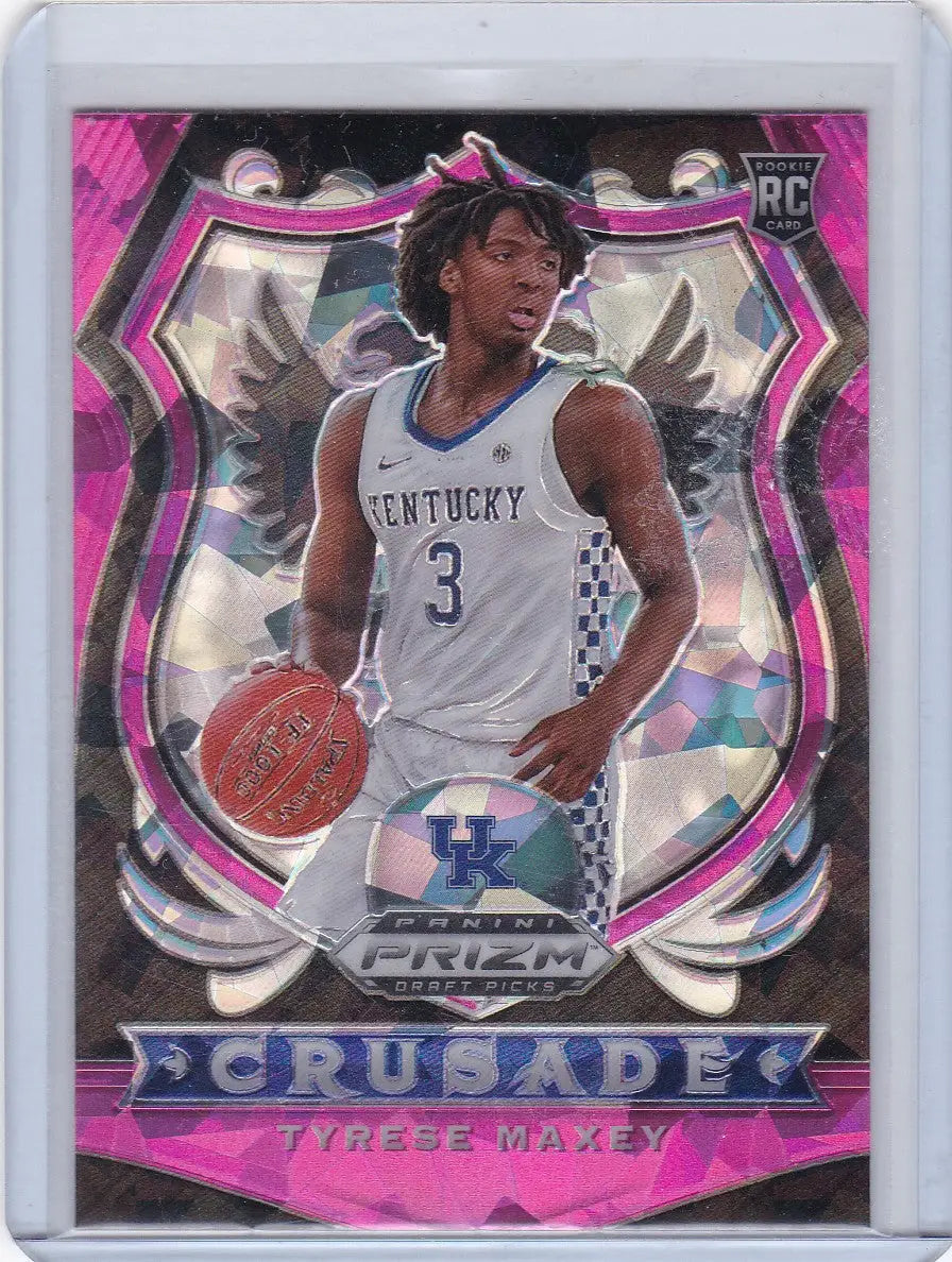 2020 PRIZM DRAFT PICK #94 TYRESE MAXEY PINK CRACKED ICE- SIXERS - Trading Cards