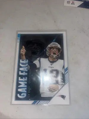 Tom Brady football card from 2020 Score Game Face, showcasing Game Face Tom design