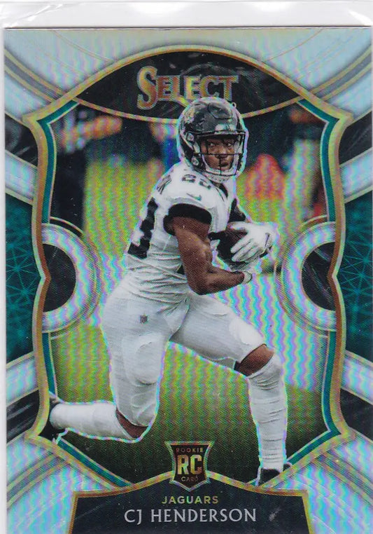 Football trading card of CJ Henderson RC Concours level Prizm Jacksonville Jaguars player
