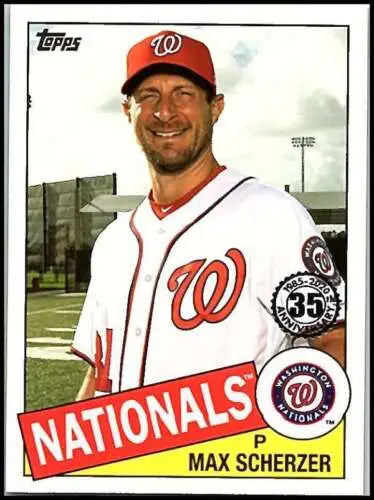 Max Scherzer 2020 Topps 35th Anniversary baseball card with original gloss, Nationals