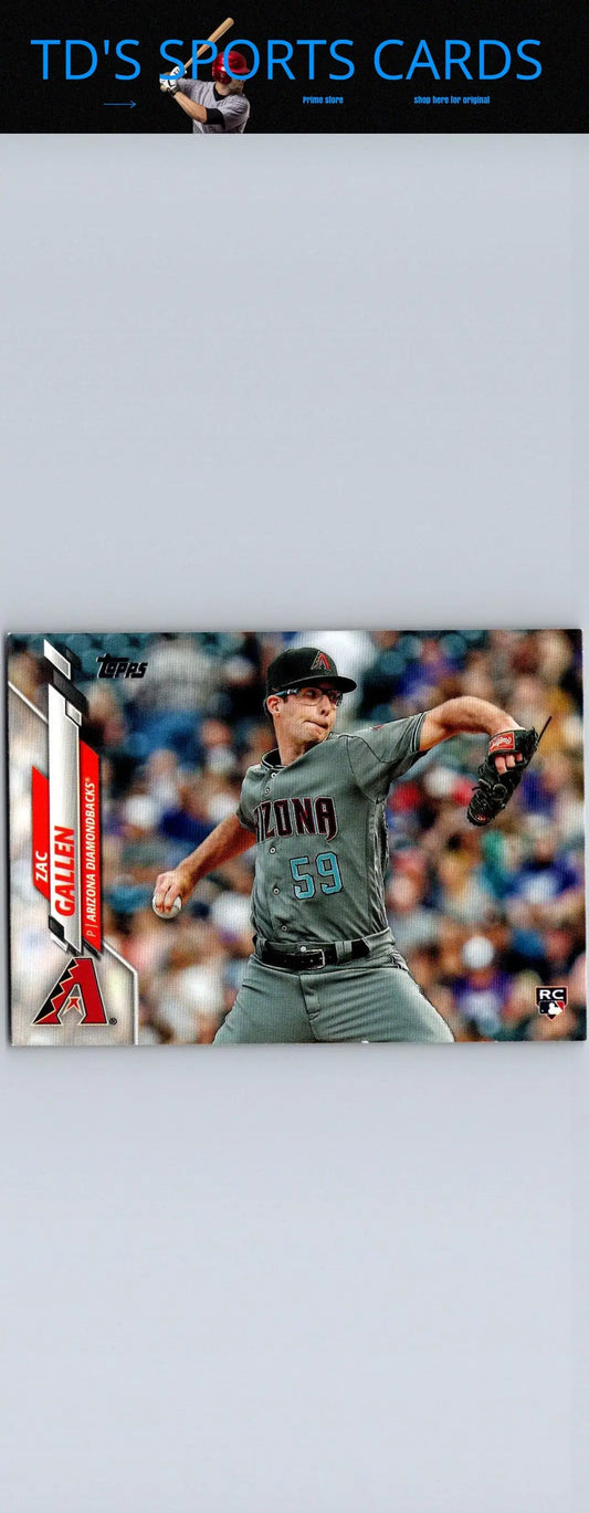 Zac Gallen baseball card from 2020 Topps #207, a must-have for trading cards collectors