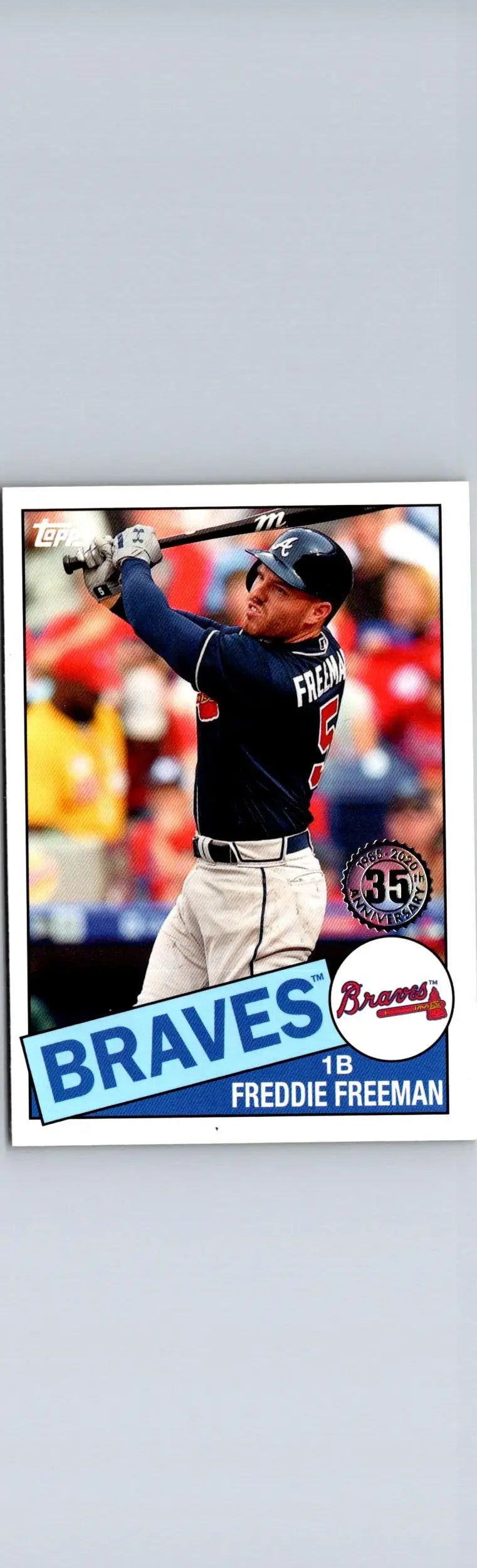 Baseball card featuring Freddie Freeman from 2020 Topps Topps Baseball 35th Anniversary