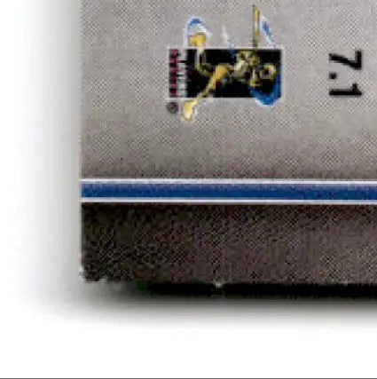 Metallic electronic device with blue stripe, part of 2020 Topps Baseball Mets Brandon Nimmo collection