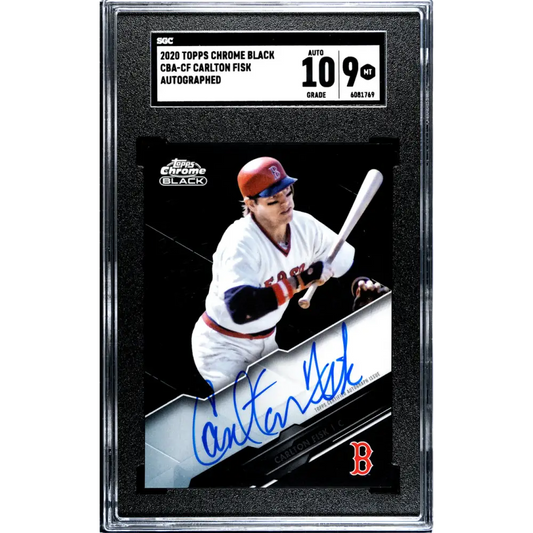 2020 Topps Chrome Black #CBA-CF Carlton Fisk SGC 9 MINT Auto Boston Red Sox Baseball Card