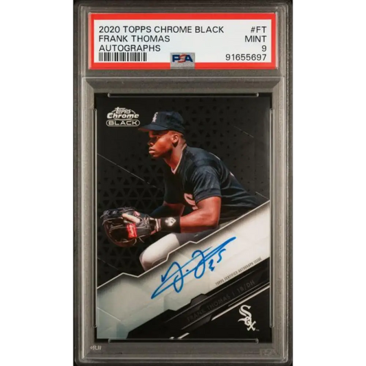 2020 Topps Chrome Black #CBA-FT Frank Thomas PSA 9 MINT Auto Chicago White Sox Baseball Card