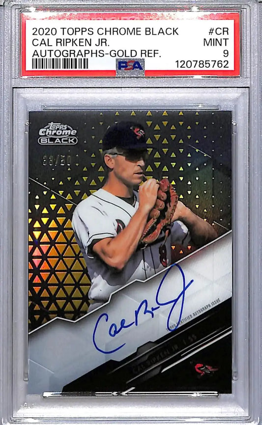 Cal Ripken Jr. Topps Chrome Black Gold autographed baseball card PSA 9 Mint