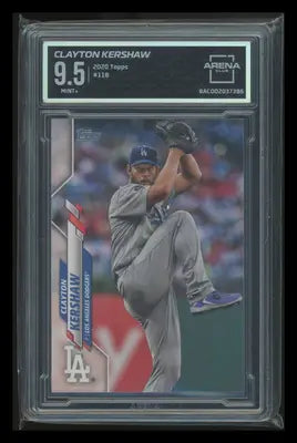 Graded Clayton Kershaw baseball card from 2020 Topps Clayton Kershaw series