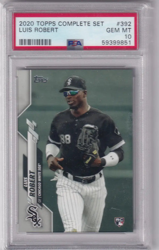 Graded Chicago White Sox Luis Robert PSA 10 baseball card in protective case