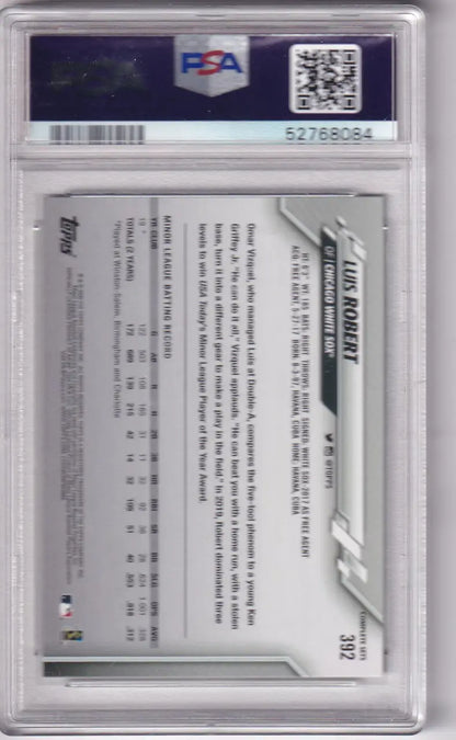 Graded Luis Robert baseball card from 2020 Topps Complete Set PSA 10 Chicago White Sox