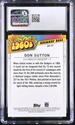 2020 Topps Don Sutton baseball card from Decades Best Baseball CGC 9 collection