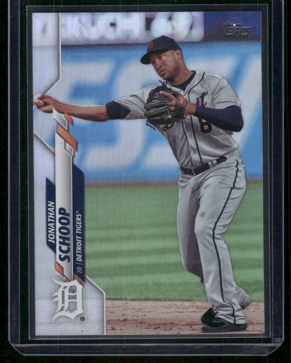 Baseball trading card of Jonathan Schoop in Detroit Tigers uniform from 2020 Topps Jonathan Schoop #692