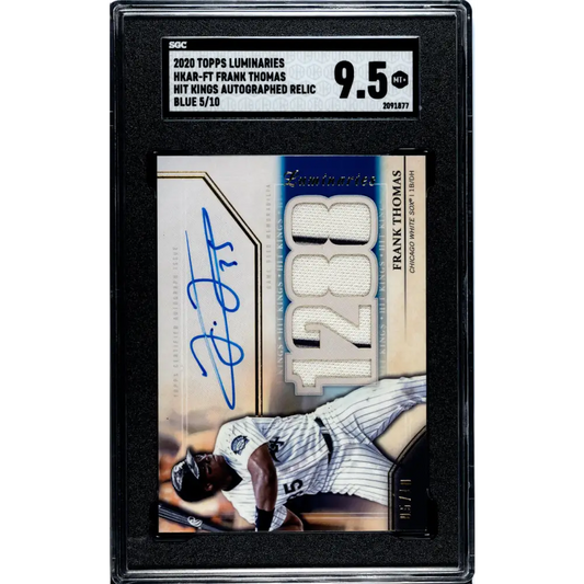 2020 Topps Luminaries #HKAR-FT Frank Thomas SGC 9.5 MINT+ MEM Auto 5/10 Chicago White Sox Baseball Card