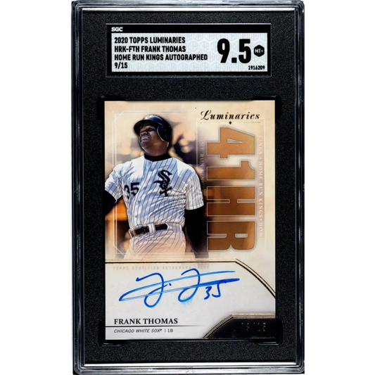 2020 Topps Luminaries Home Run Kings #HRK-FT Frank Thomas SGC 9.5 MINT+ Auto 9/15 Chicago White Sox Baseball Card