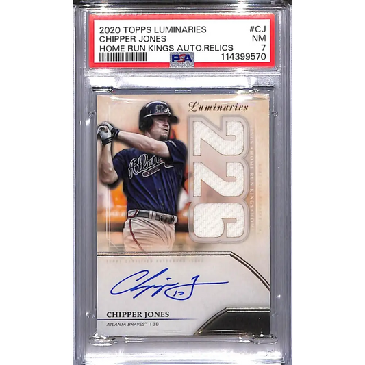 2020 Topps Luminaries Home Run Kings #HRKAR-CJ Chipper Jones PSA 7 NM MEM Auto 01/15 Atlanta Braves
