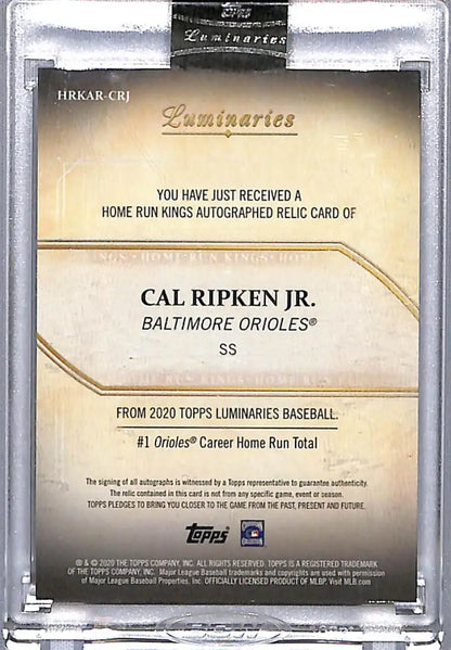 Cal Ripken Jr. baseball card from 2020 Topps Luminaries Baltimore Orioles collection