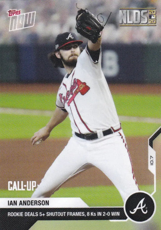 Ian Anderson baseball card from 2020 TOPPS NOW featuring Atlanta Braves pitcher