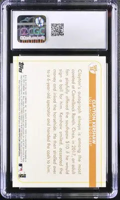 Graded 2020 Topps Opening Day Clayton Kershaw baseball card CGC 9 Spring Has Sprung