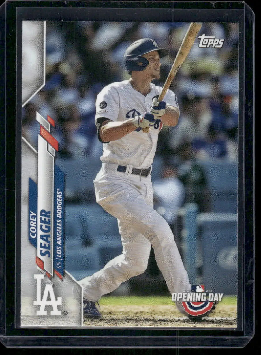 2020 Topps Opening Day Corey Seager baseball card displayed in 2020 Topps Opening Day Corey Seager #108 product