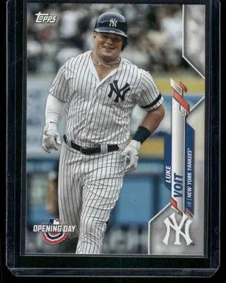 2020 Topps Opening Day Luke Voit baseball card featuring New York Yankees player